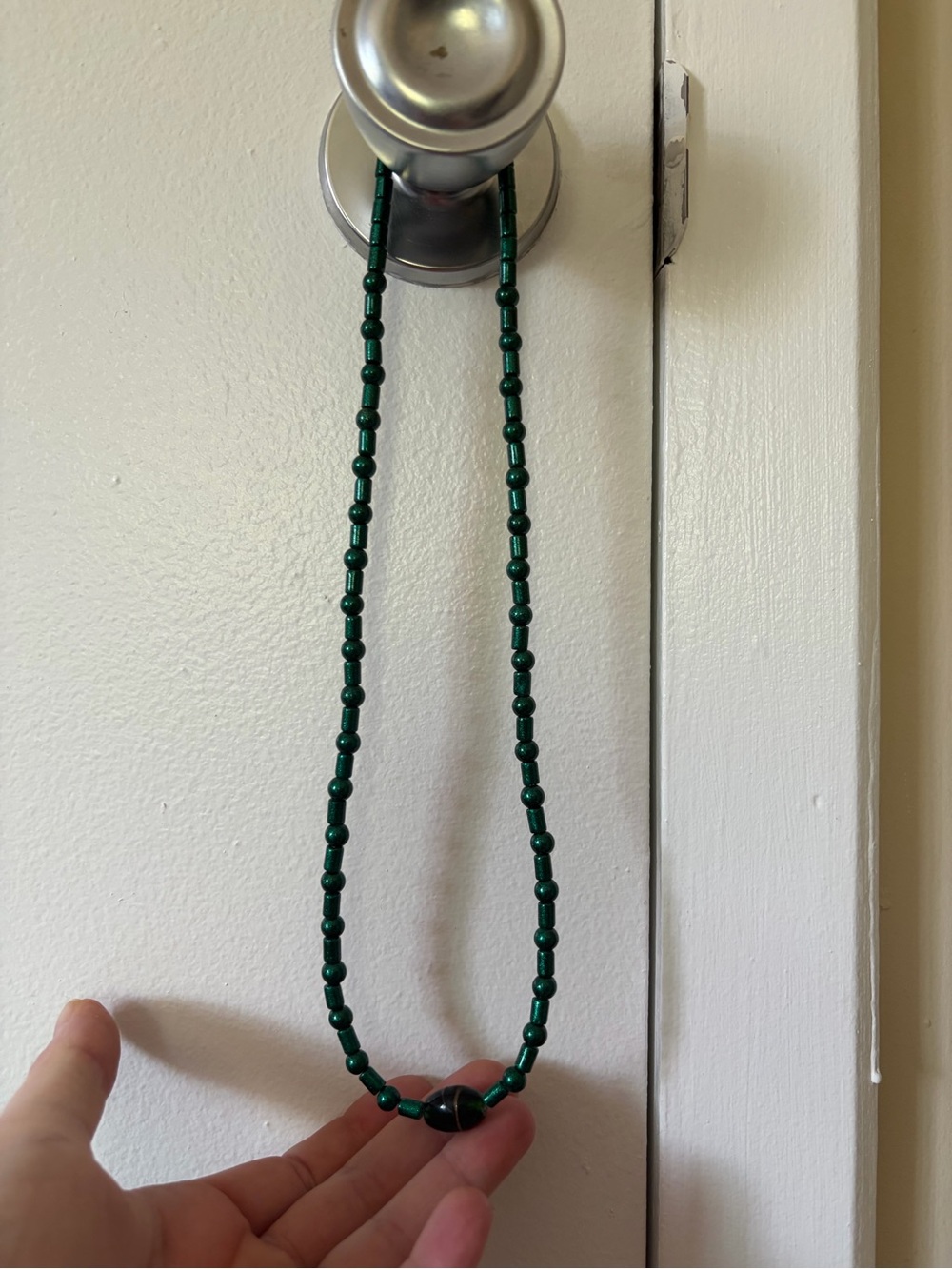 Teal beaded necklace